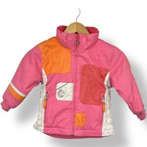 Girls Obermeyer Pink Ski Snow Coat Jacket Size 3 Toddler Girls I-Grow Colorblock